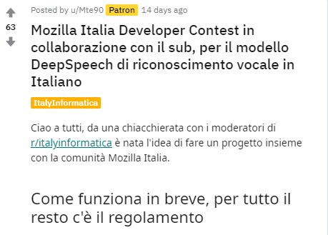Mozilla Italia DeepSpeech 2020 Contest – Italiani, dove siete?